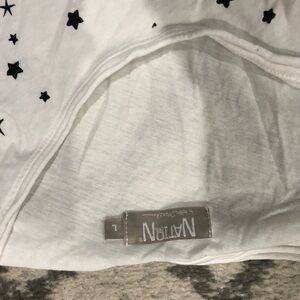 White and Black Short Sleeve Tee